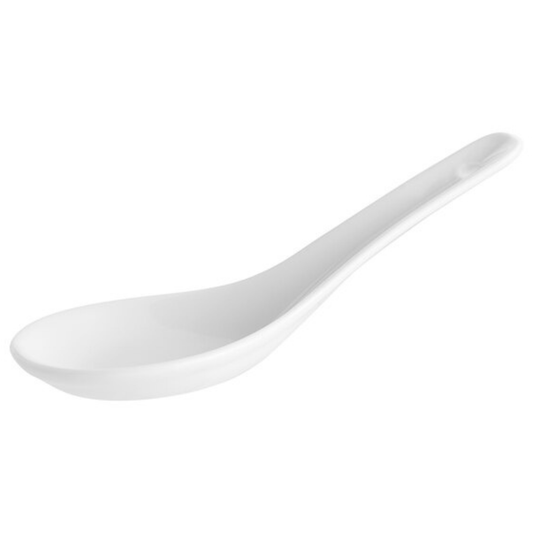 Town Chinese Soup Spoon White Ceramic 2/3 oz 5" - 22802
