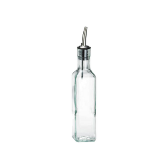 Botella TableCraft de vidrio verde cuadrado de 8-1/2 oz - 9085