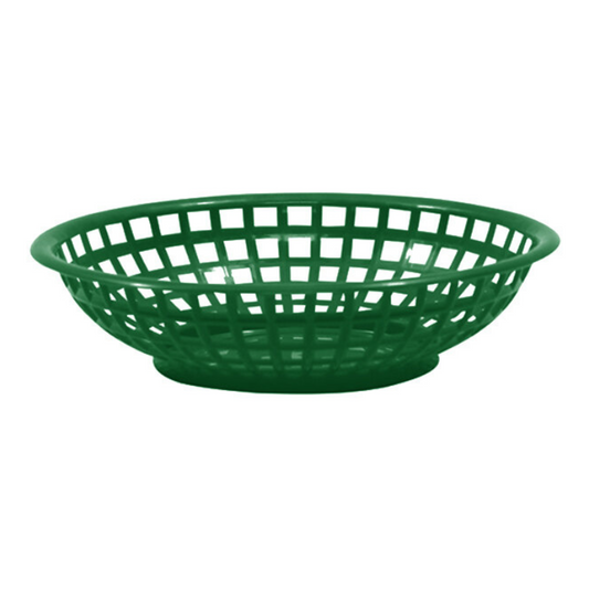 TableCraft - Cesta para servir, 20 cm de diámetro x 5 cm redonda, verde bosque - TCP1075FG