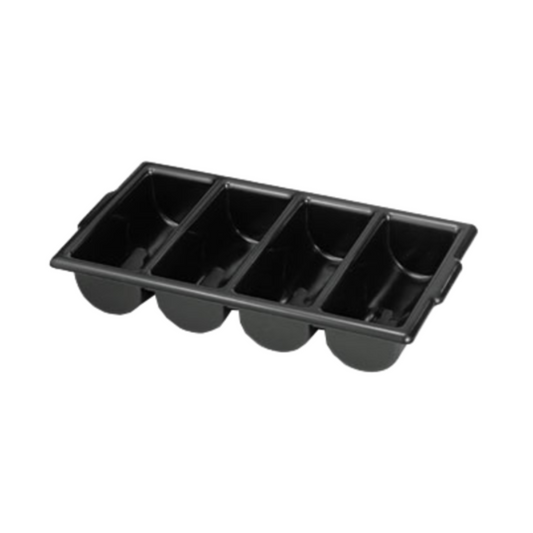 TableCraft - Cubertero de 4 compartimentos, color negro, de polietileno - TCP1524B