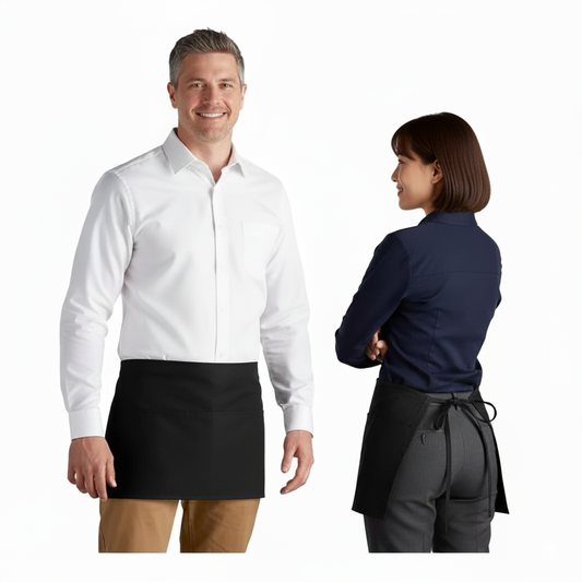 Winco Waist Apron, 3-Pocket, Black - WA1221
