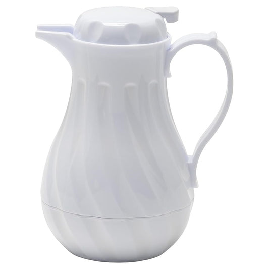Winco Beverage Server,  20 oz. Swirl Pot White - VSW-20W