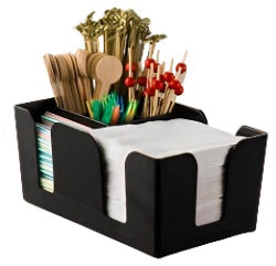 American Metalcraft Bar Caddy/Organizer, 6-Compartment, Black - BAR6