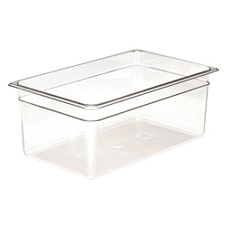 Cambro Camwear Food Pan, Plastic, Full Size, 8" Deep, Polycarbonate, Clear, NSF - 18CW-135