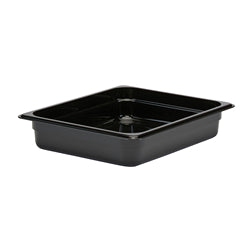 Cambro Camwear Food Pan, Plastic, 1/2 Size, 2-1/2" Deep, Polycarbonate, Black, NSF - 22CW-110