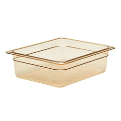 Cambro H-Pan, 1/2 Size, 4" Deep, Hi-Temp, Amber, NSF - 24HP150