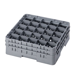 Cambro Pint Glass Rack 2 Ext, Full Size, 25 Compartment, Soft Gray NSF - 25S534-151
