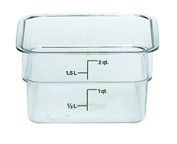 Cambro Food Container, 2 qt, clear "CamSquare" - 2SFSCW-135