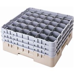 Cambro Glassrack, 36 Comp. For 2 7/8" Dia. x 10 1/8" Gray - 36S958-151