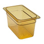 Cambro Hot Food Pan, Plastic- Fourth Size 6" Deep - Amber - 46HP150