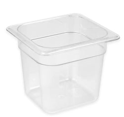 Cambro Cold Food Pan, Plastic - Sixth Size 6" Deep - Clear - 66CW-135