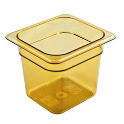 Cambro Hot Food Pan, Plastic- Sixth Size 6" Deep - Amber - 66HP150