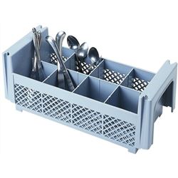 Cambro Dishrack, 8 Compartment Flatware Half Rack Gray - 8FBNH434-151