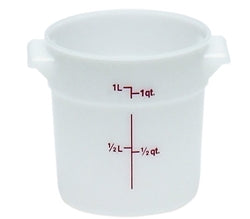 Cambro Food Container, 1qt Round - White - CAMRFS1148