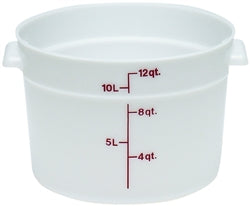 Cambro Food Container, 12qt Round - White - CAMRFS12148