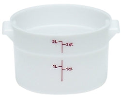 Cambro Food Container, 2qt Round - White - CAMRFS2148