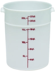 Cambro Food Container, 22qt Round - White - CAMRFS22148