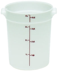 Cambro Food Container, 4qt Round - White - RFS4148