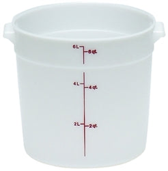 Cambro Food Container, 6qt Round - White - CAMRFS6148