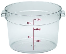 Cambro Food Container, 12qt Round - Clear - RFSCW12-135