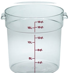 Cambro Food Container, 18qt Round - Clear - RFSCW18-135