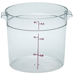 Cambro Food Container, 6qt Round - Clear - RFSCW6-135