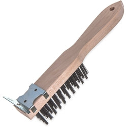 Carlisle - Grill Brush, 11" Wood Handle w/Scraper - 45779