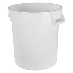 Carlisle Bronco Waste Container, 10 Gal, 17"H X 16-1/8" Dia, White, Heavy Duty - 84101002