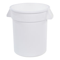Carlisle Bronco Waste Container, 20Gal, 23"H X 20" Dia, Round, White, Heavy Duty - 84102002