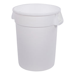 Carlisle Bronco Waste Container, 32Gal, 27-3/4" H X 22-3/8" Dia, White, Round - 84103202