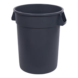 Carlisle Bronco Waste Container, 32 Gallon, 27-3/4"H X 22-3/8" Dia, Round, Gray - 84103223