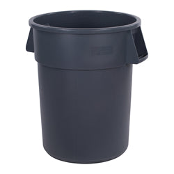 Carlisle Bronco Waste Container, 55Gal, Gray,33"H X 26-1/2"Dia, Round - 84105523