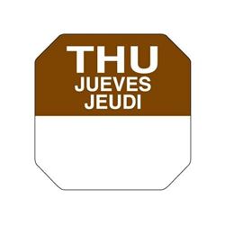 Daydots Trilingual 1" Daydots Label Roll -Thursday - 7704-THURS