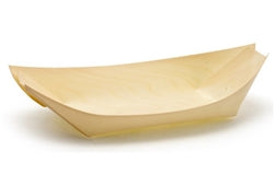 FOH Serving Boat, Wooden 8 1/4" x 4 1/4" x 1 3/4" - 200 Per Case