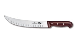Victorinox Swiss Army Cimeter Knife 10" Curved Granton Edge Rosewood Handle - 5.7320.25