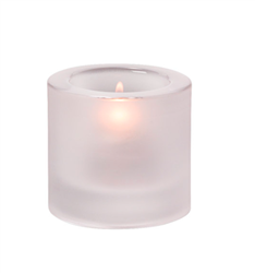 Hollowick Tealight Lamp, 2-3/4" dia. x 2-7/8" H, Satin Crystal- 5140F