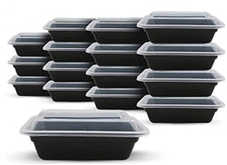 Maple Trade Plastic Container Rectangle 16oz Black - CS