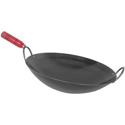 Wooden Handle Wok 16"