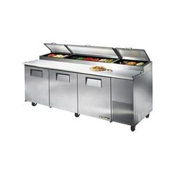 TRUE Refrigerators, Pizza Prep Table - 3 Section - TPP-AT-93-HC