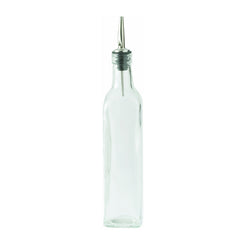 Botella de aceite cuadrada de 16 oz con tapa transparente