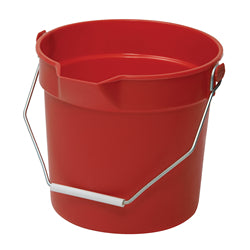 Winco 10 Quart Red Polyethylene Utility Pail - UPP-10R